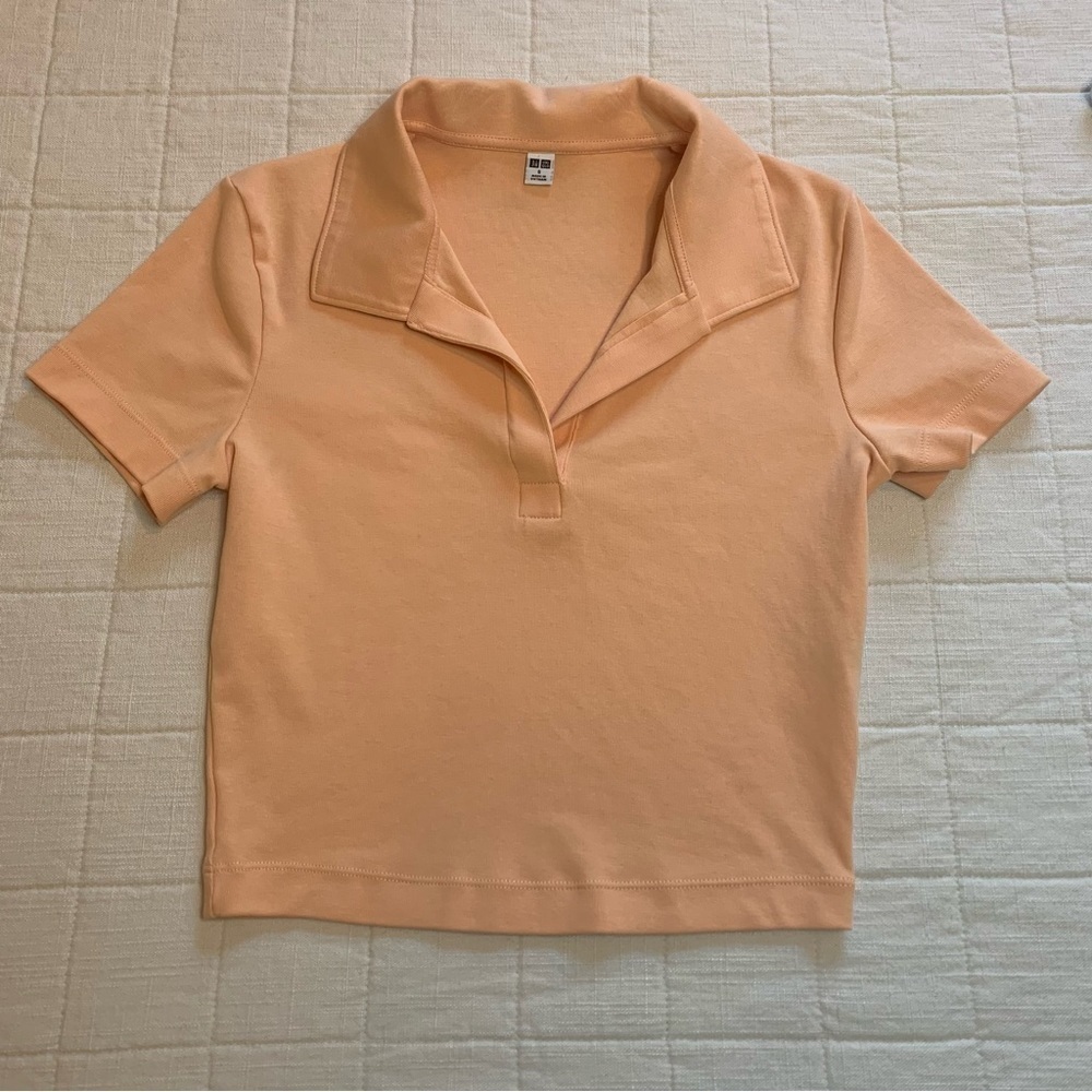 Uniqlo Women's Cropped Skipper‎ Short-Sleeve Polo Shirt Size S